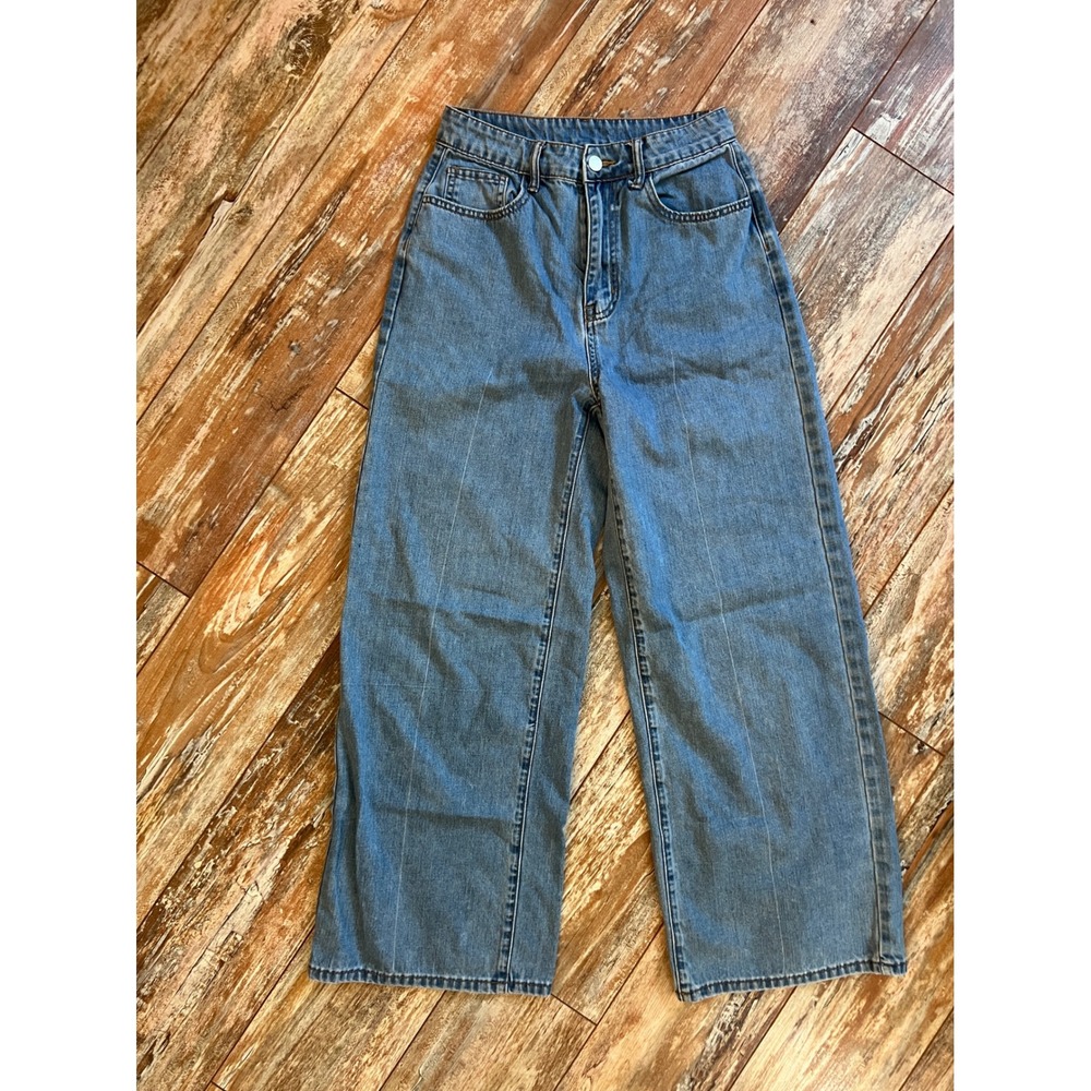 Cider Wide Leg Jeans‎ Medium Wash High Waisted Denim Pants Womens Size S